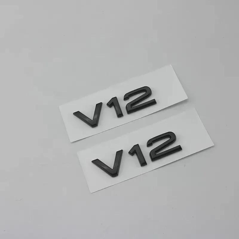 2PCS V6T V8T Emblem ABS 3D badge leaf label V10 V12 side label for A4L A5 A6L A7 Q3 Q6 Q7 car label displacement sticker