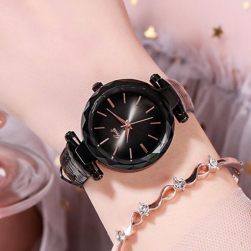 Luxury Women S Watch Fashion Trend Belt Women S Watch Female Student Simple Versatile Waterproof Watch прохладный черный