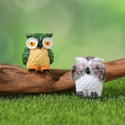 Creative Owl Resin Ornaments for Bonsai Landscaping and Micro Green Plant Decoration