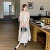 Design sense irregular polka dot vest dress women's summer new loose and thin sleeveless medium and long skirt