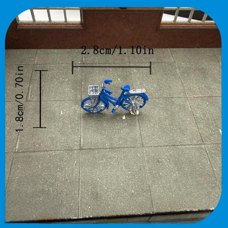 1/64 Bicycle Model Mini Vintage Bike Simulation Decor Miniature Scene Accessory For Diorama Sand Table Layout Hobby Collection