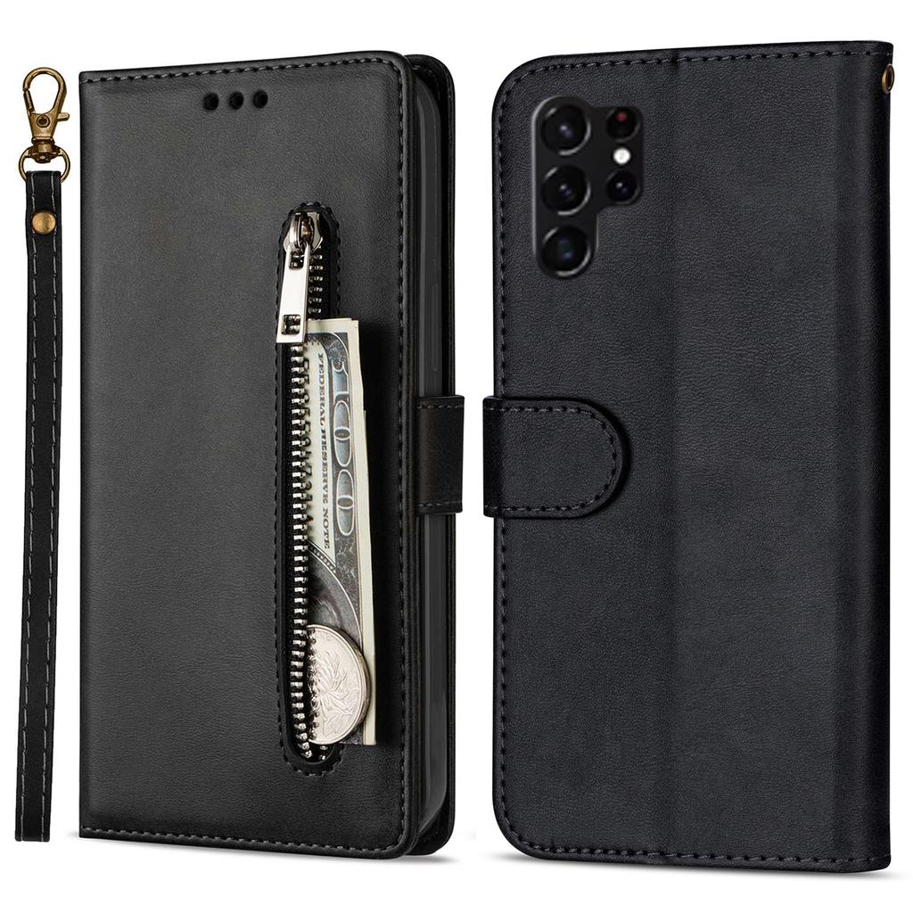 For Samsung Galaxy S25 Ultra Case Anti-Scratch Zipper Wallet Leather Phone Cover