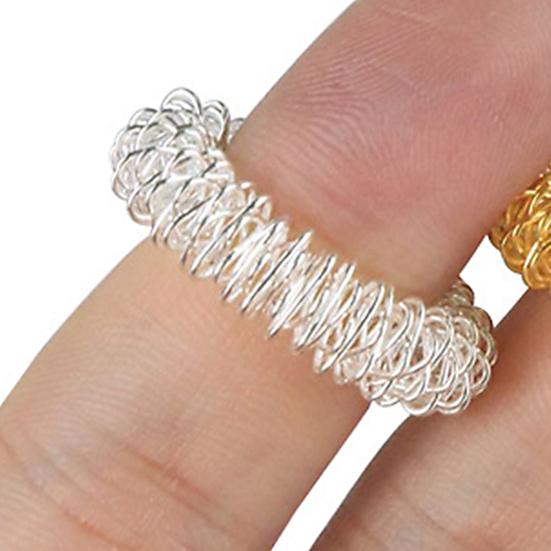 10Pcs Finger Massage Ring Safe Relaxing Metal Stretch Relieve Pain Relaxation Massager for Daily Life