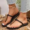 Fashion 2024 High Quality Ladies Shoes Shallow Women's Slippers Fashion String Bead Beach Slippers Women New Peep Toe Flat Slippers