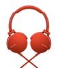 Sony Silné basy s dálkovým ovládáním a červená sluchátka MDR-XB550AP, Skládací model, Mikrofon, (MDR-XB550AP R)