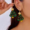 1Pair Christmas Tree Christmas Earrings Bell Xmas Dangle Earrings Wreath Earrings  New Year Ear Gift