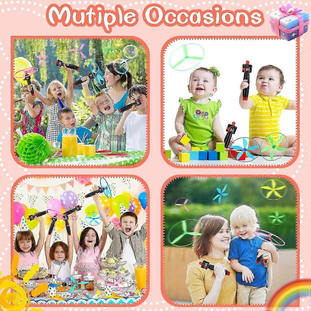 12-Piece Flying Saucer Toy Set with 4 String Launchers for Kids' Outdoor Play In Britain