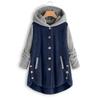 Women's Fashionable Warm Fleece Solid Color Patchwork Hoodie Casual Jacket