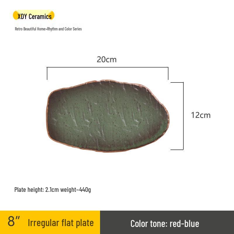Japanese Minimalist Ceramic Plate for Sushi and Dumplings - Exquisite Underglaze Design
