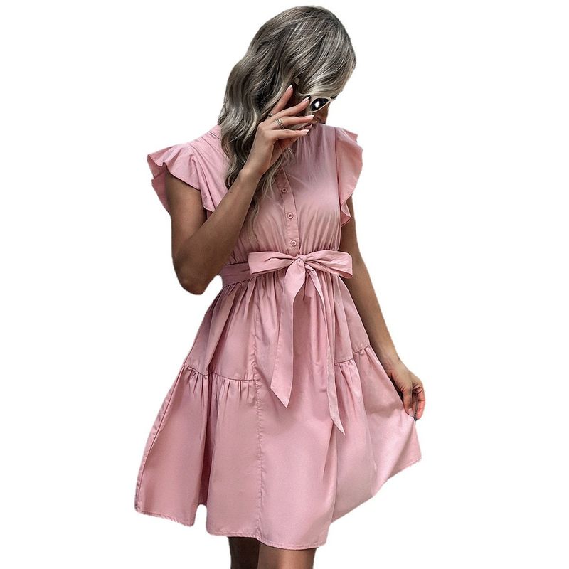 New Loose Casual Fresh Temperament Ruffled Vest Dress Dress