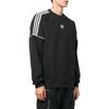 adidas Originals Trefoil Logo 3-Stripes Crew Neck Long Sleeve Sweatshirt Men Tops Black HK7344