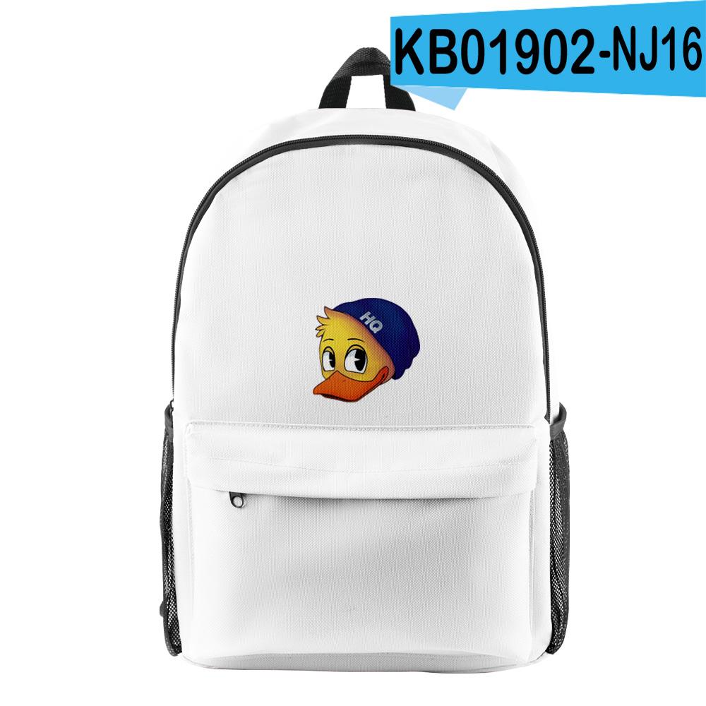 Cartoon Youthful Quackity Student School Bags Notebook Backpacks 3D Printed Oxford Waterproof Boys/Girls Funny Travel Bags