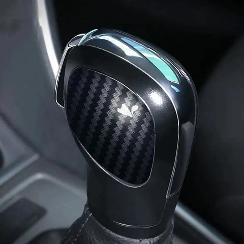For Volkswagen T-Roc TROC 2017- ABS Console Gear Shift Box Knob Head Cover Molding Frame Trims Carbon Fibre Car Accessories