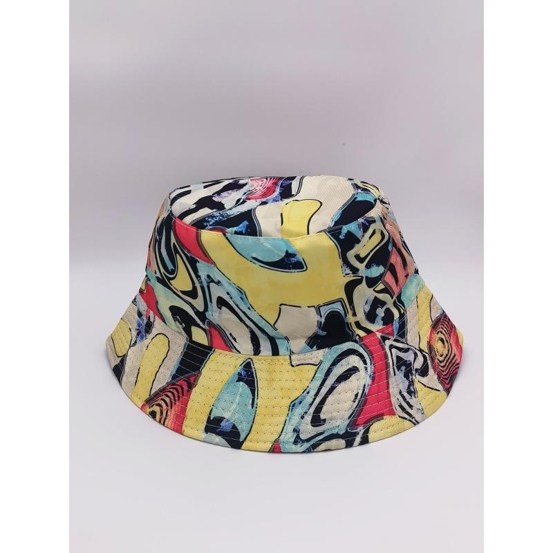 Spring new creative printing camouflage pattern bucket hat women's summer outdoor leisure versatile sun hat