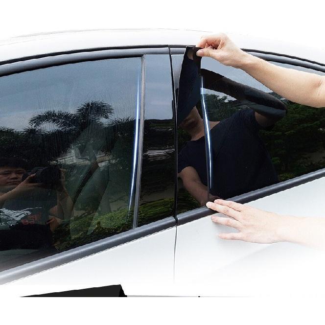 For Nissan Kicks 2017-2024 Pillar Posts Door Piano Black Trim Decal Cover Kit