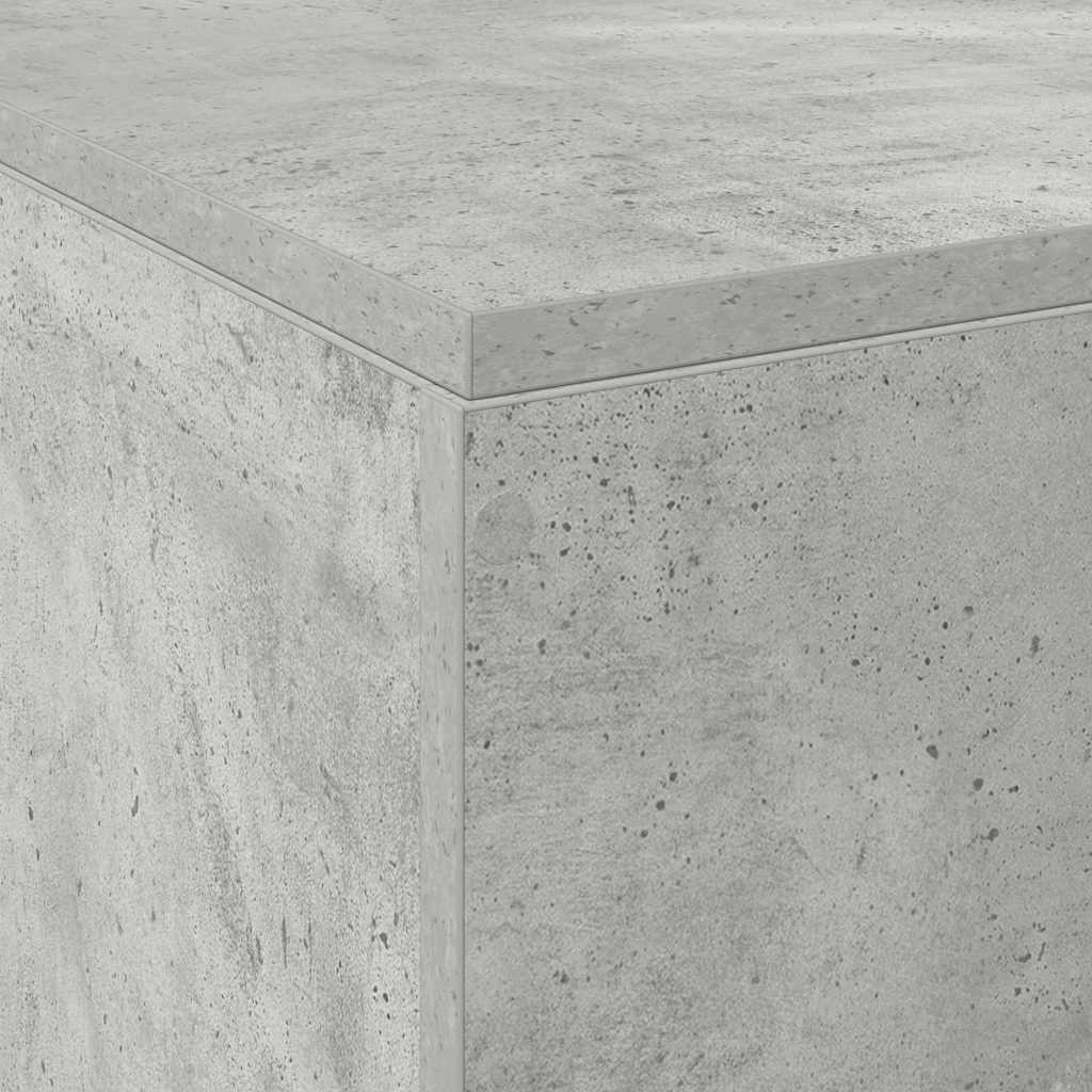 Storage Bed Frame Concrete Gray 120 x 190 cm Particleboard