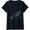 Womens Global Oceans Whale Migration Whale Song Humpback Whale V-Neck T-Shirt