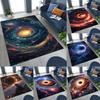 2D Universe Starry Sky Galaxy Carpet Galaxy Printed Carpet Suitable for Living Room Bedroom and Children's Room As Non-slip Mat