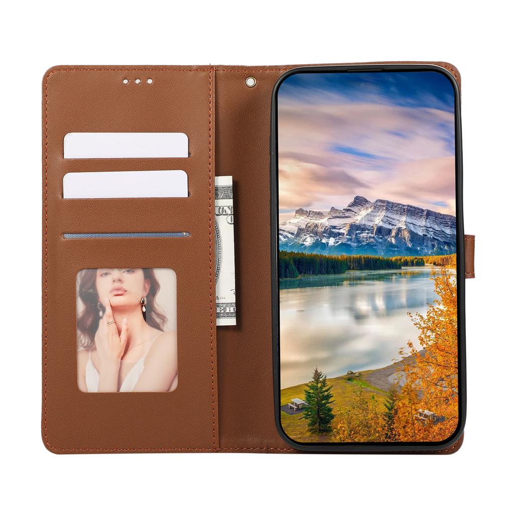 Business 3D Diamond Grid Embossed Wallet Leather Case For iPhone 17 Pro Max 16 15 14 13 12 11 Plus 17air 16E kickstand Cover