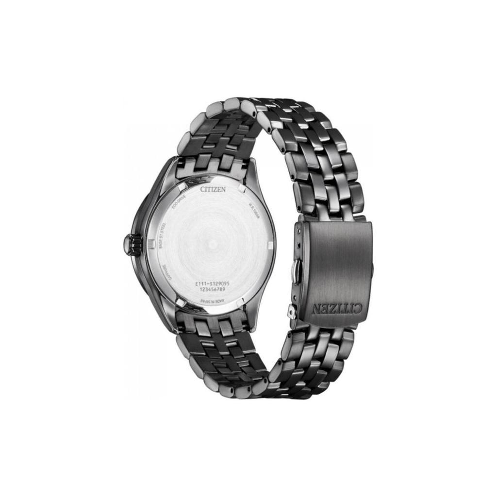 Citizen Light Powered Quartz Movement Stainless Steel Strap Watch Men's Watches Black Dial BM7565-80E