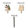 Santa Snowman Holiday Yard Stake Handcrafted Wooden Door Plaque For Seasonal Celebration Party Decoration