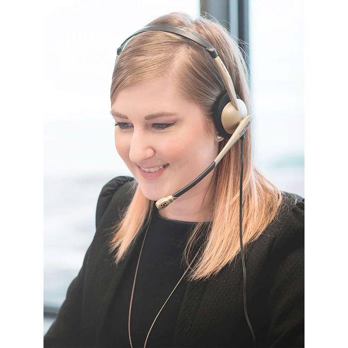 Casque d'Écoute Filaire USB avec Microphone Anti-bruit, Bureau Vidéoconférence KOSS CS95 USB Beige 21567
