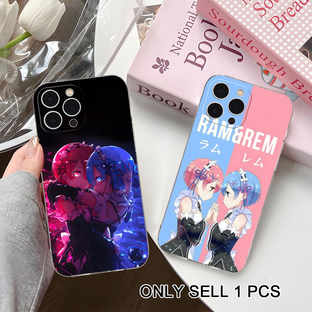 ReZero Rem Ram Clear TPU Mobile Case for iPhone 17 16 15 14 13 12 11 X XR XS Air Pro Max Plus Mini Colorful Cover