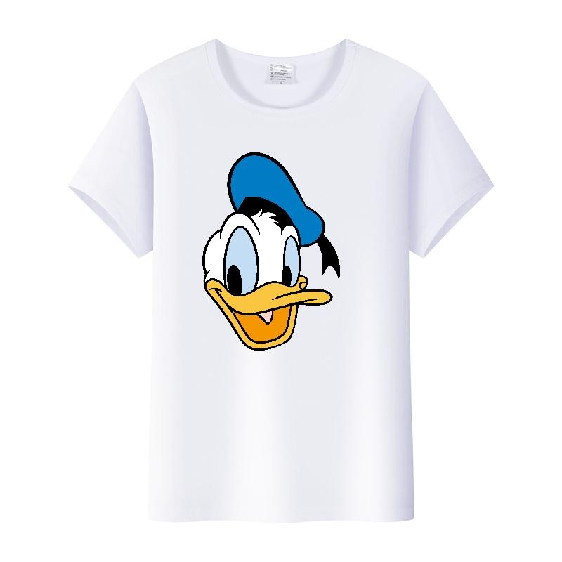 Kawaii Donald Duck Plus Size Tee Ladies Graphic Clothes Summer Women Short Sleeve T-shirt Disney Cartoon Men Tshirt Female Tops