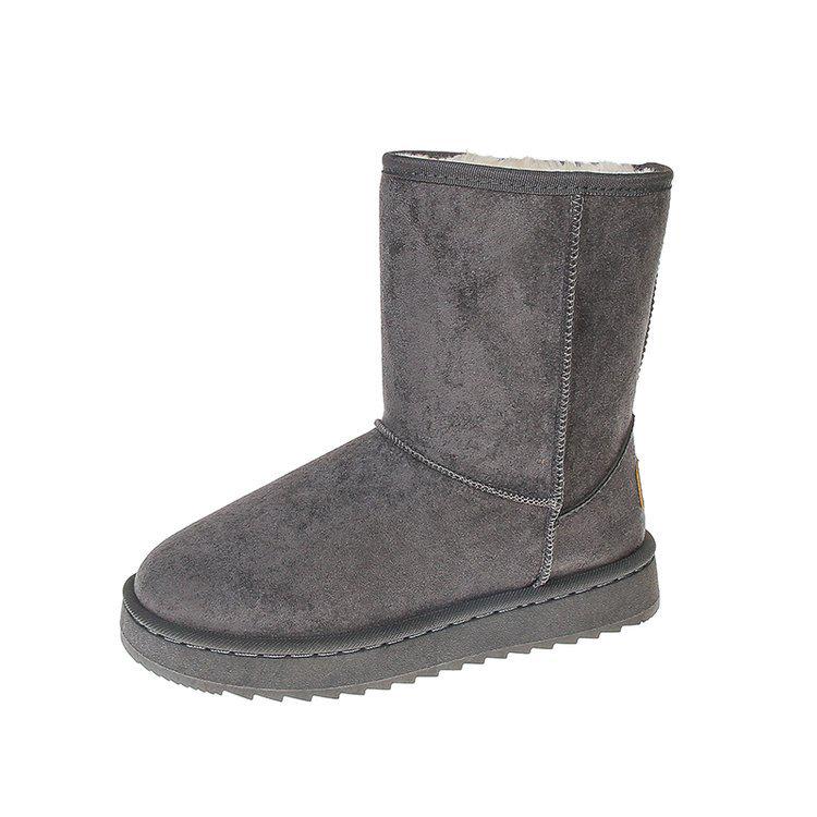2025 Winter High-Top Snow Boots: Thick-Soled, Cotton-Lined, Fashionable Mid-Calf Design