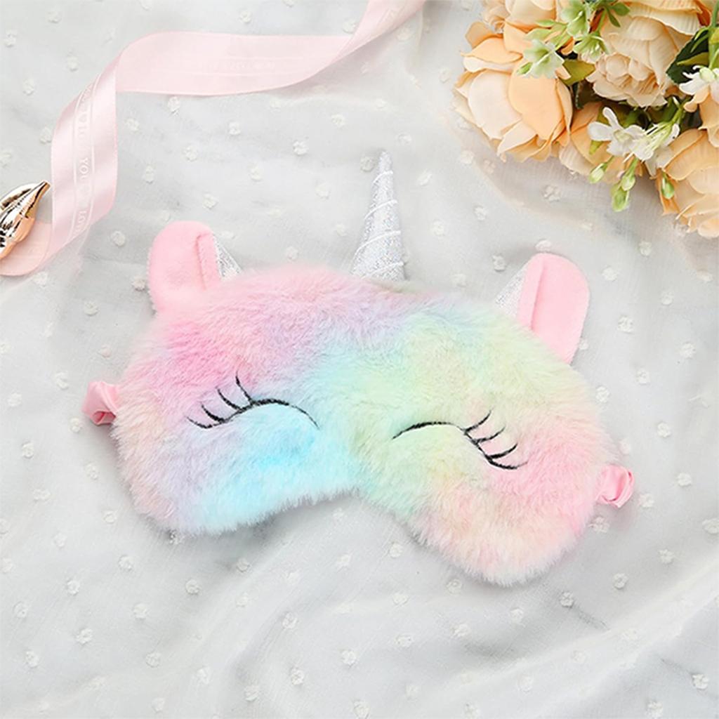 Plush Eye Mask, Cartoon Animals, Cute , Cats, Portable Travel Light-blocking Eye Mask.