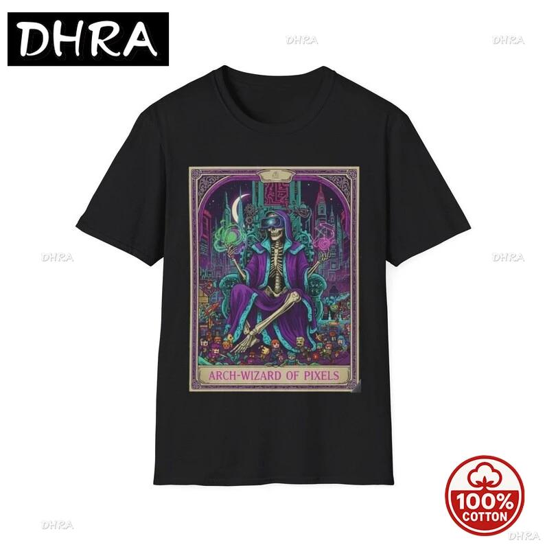 ArchWizard of Pixels TShirt Dark Gamer Fantasy Pixel Art Tee Casual Minimalist Clothing Daily Daily Printed Tshirts TShirt S