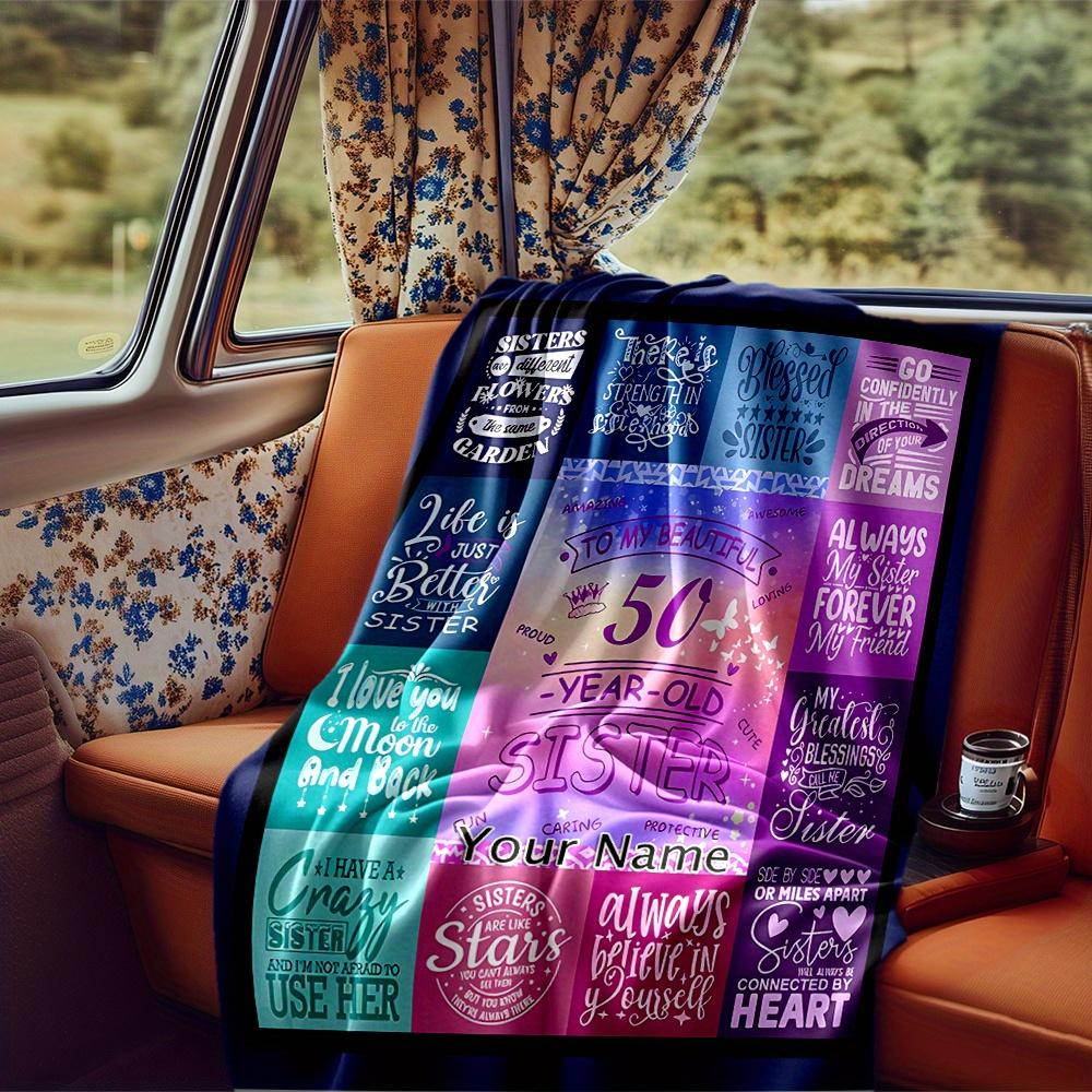 Sister And Friend Blanket Personalized Name Soft Comfortable Stylish Blanket Car Blanket Perfect For Travel Camping Outdoor Home Suitable For All