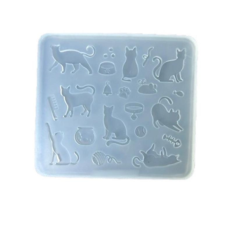 Pet Themed Rectangular Silicone Mould With Lovely Cats Pattern For Homemade Treats And Craft