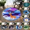 Forest Deer Round Carpet Soft Cartoon Rug Non-Slip Circle Floor Mat for Living Room Bedroom Sofa Bathroom Children's Dorm Decor