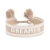Handmade European Style Embroidered Love Bracelet with Tassels for Girls
