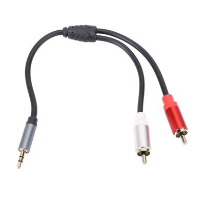 3,5 mm auf 2 Cinch-Audiokabel 30 cm Vergoldeter Stecker Klarer Klang Multifunktionales Stereo-Audiokabel