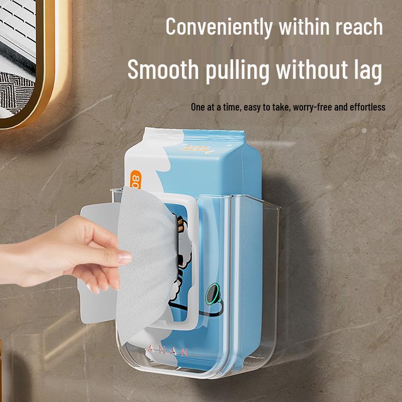 Elegante Wandmontierte Aufbewahrungsbox für Feuchttücher und Taschentücher - Rückstandsfreies, Stanzfreies Design für Badezimmer
