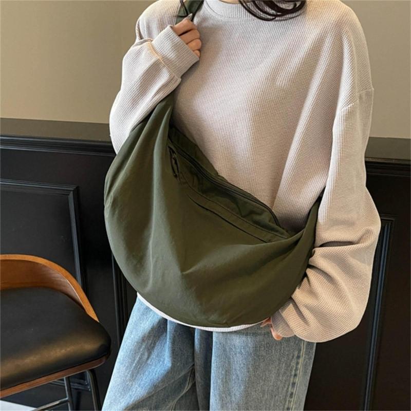 Crescent Bag Small Slings Crossbody Bag with Half Moon Shape Multi Pocket Slings Bag Hoboes Bags Slouchy Dumpling Bags