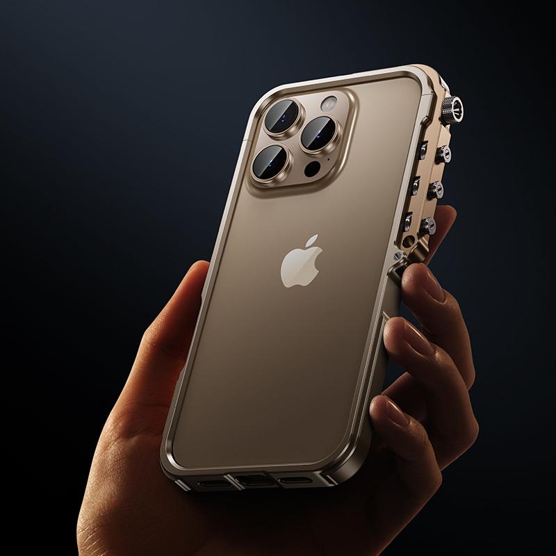 Funda protectora de aluminio con marco de metal para iPhone 16, 15, 14, 13 Pro Max Plus, iPhone 16Pro, 15Pro, I16 ProMax, accesorios de cubierta rígida