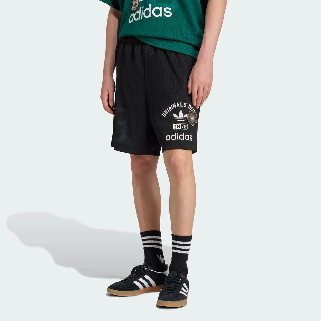 adidas Originals Og Graphic Dept. Shorts de Sport Confortables à Lacets Simples en Maille pour Homme Shorts Noir KD6230