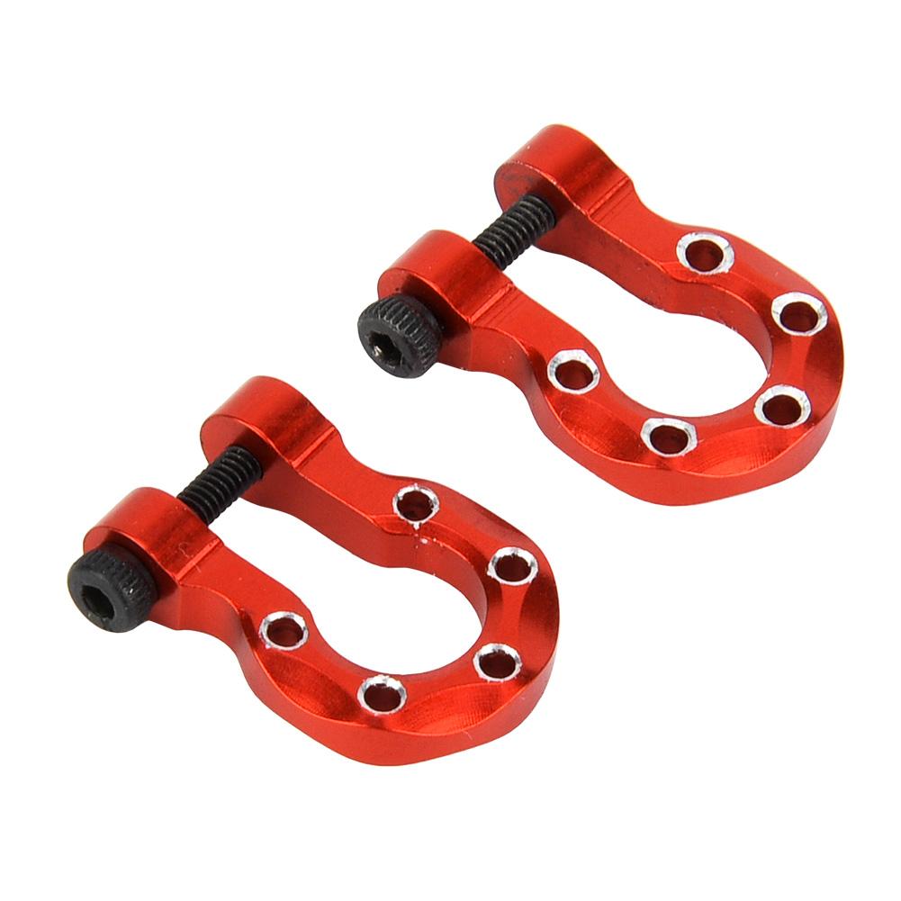 2pcs Metal RC Trailer Hook Decoration Parts Fit for TRAXXAS TRX 4 1 10 RC Crawler(Red)