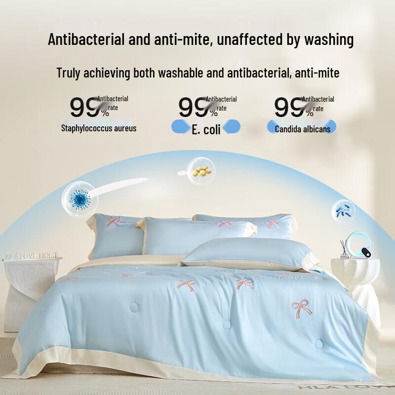 HLA Ice Silk Summer Quilt 4-Piece Set