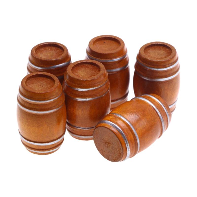 Mini Wooden Red Wine Miniature Beer Beer Cask Beer Keg For Dolls House Decoration