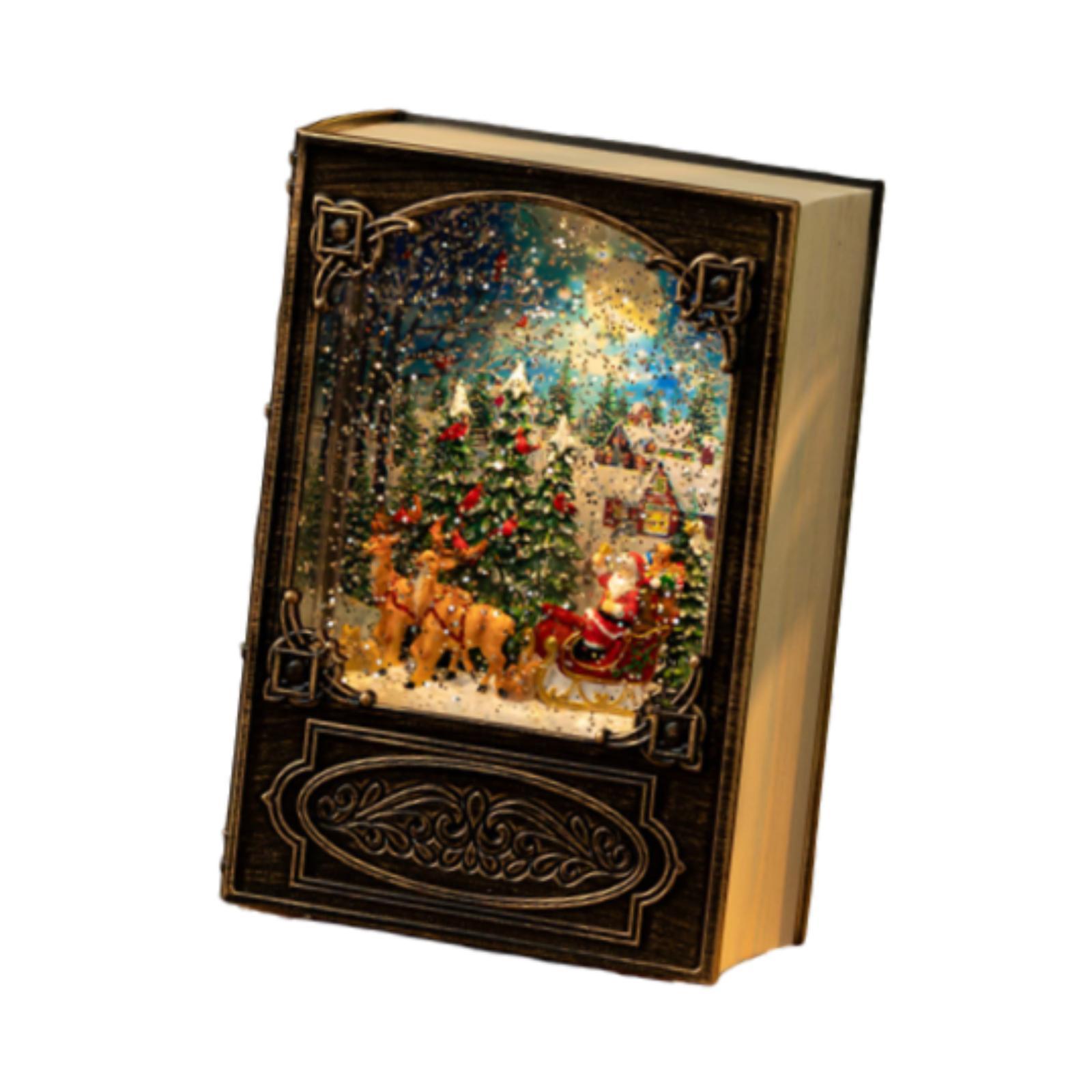 Music Box Book Night Light, Music Light, Music Snowball Music Box Ball Room House Outdoor Indoor Garden