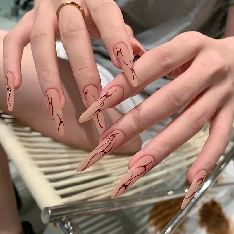 Europäische und amerikanische Gradient Pfirsichblüten Ballett Kurze Nagelspitzen