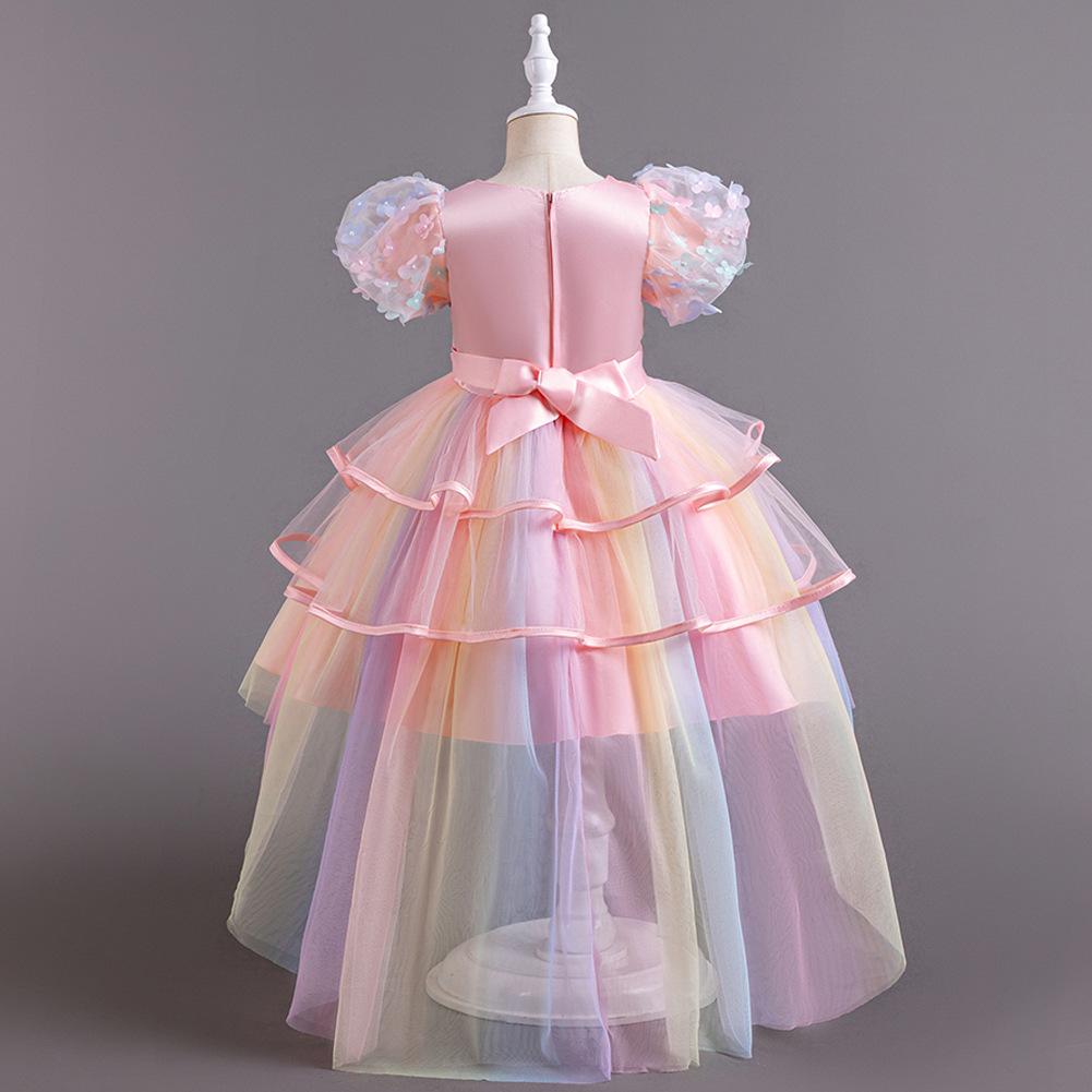 Children's Puffy Gown Dress Rainbow Mesh Tailored Cake Dress Girl's Performance Princess Dress 926 Little Girl's Favourite Dress Dresses