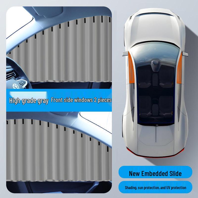 Car Sunshade Privacy Blackout Curtains for Small Vehicles with Mosquito Net