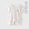 Pure Cotton Newborn Short Sleeve Summer Romper Pajamas - Boneless and Breathable for Crawling.