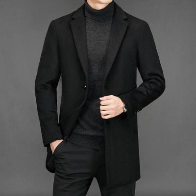 Jesienno-zimowy nowy męski wełniany płaszcz młodzieżowy koreański płaszcz męski