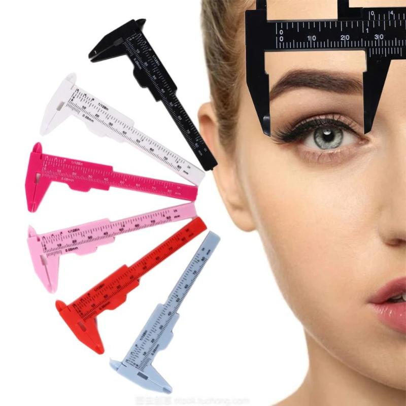 WholesalePortable Plastic Eyebrow Measuring Vernier Caliper Tattoo Microblading Caliper Ruler Permanent Makeup Measurement Tools